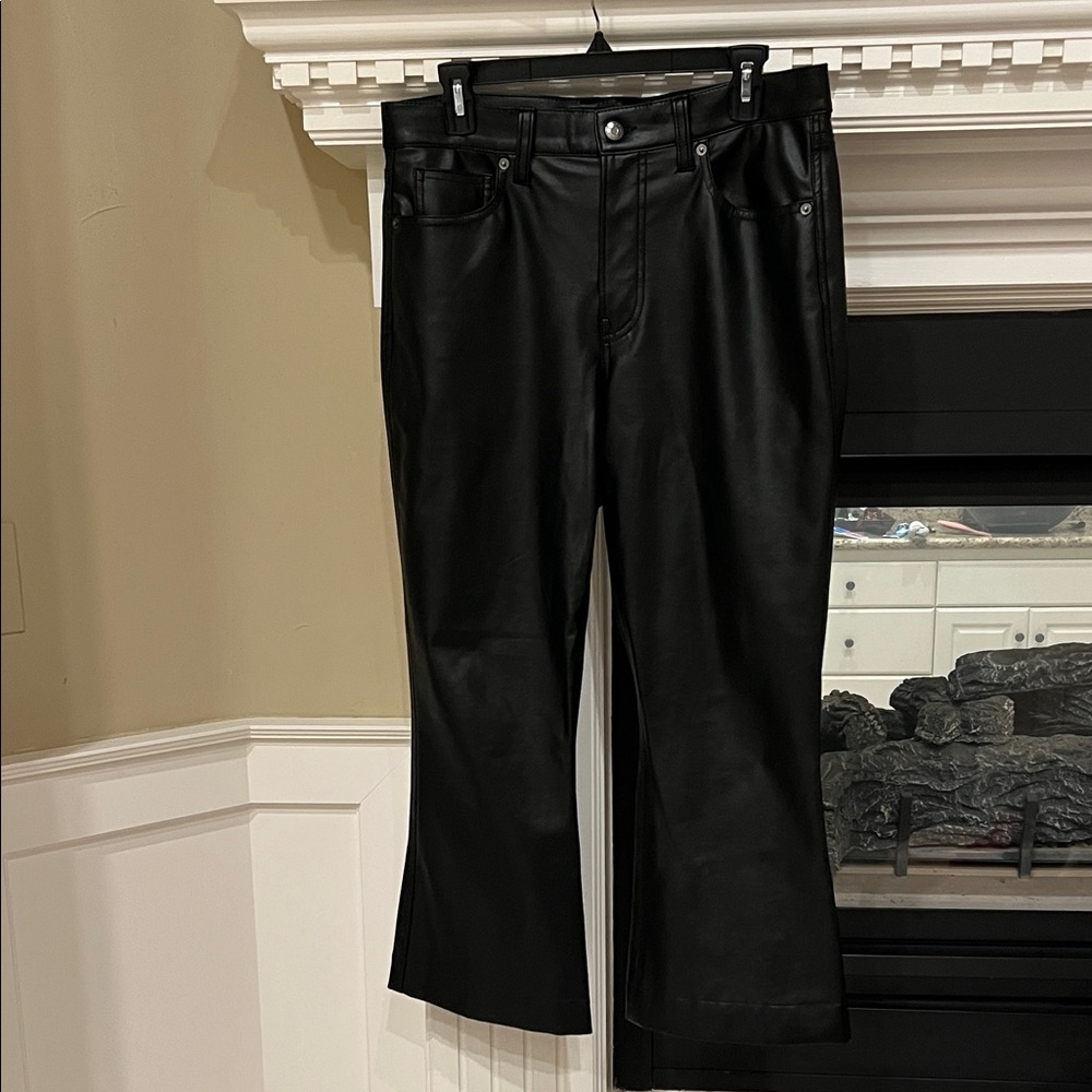 Veronica Beard Black Leather-Style Jeans